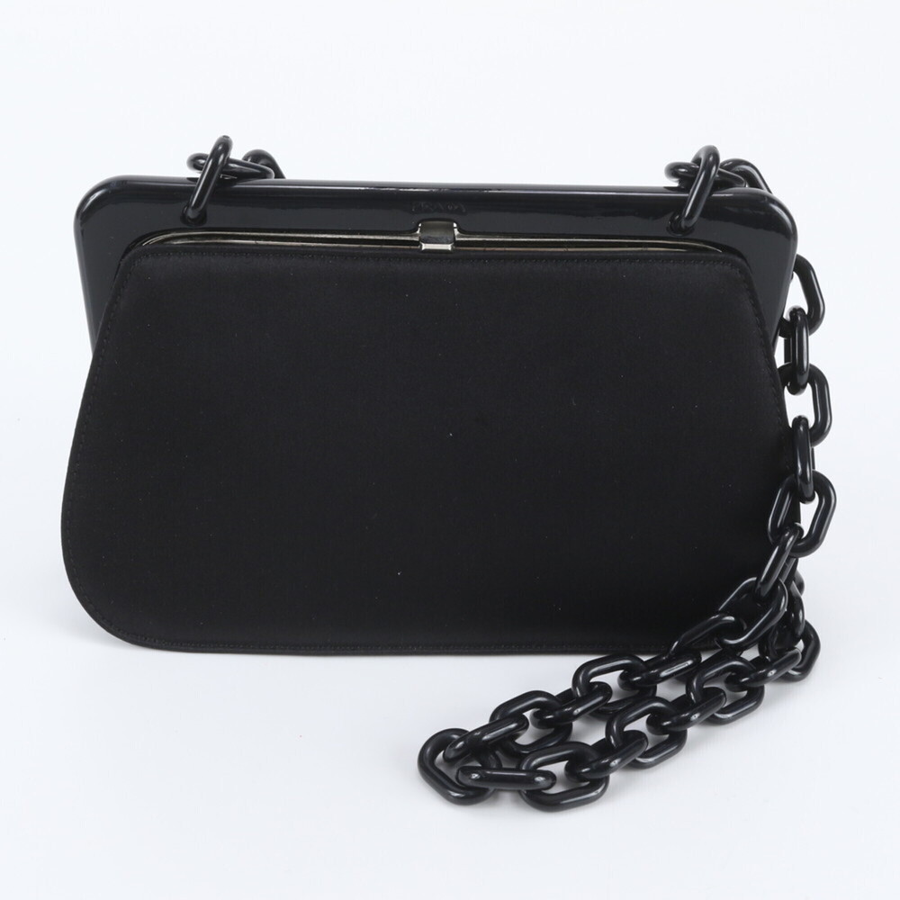 Prada coin purse chain shoulder bag handbag black women's